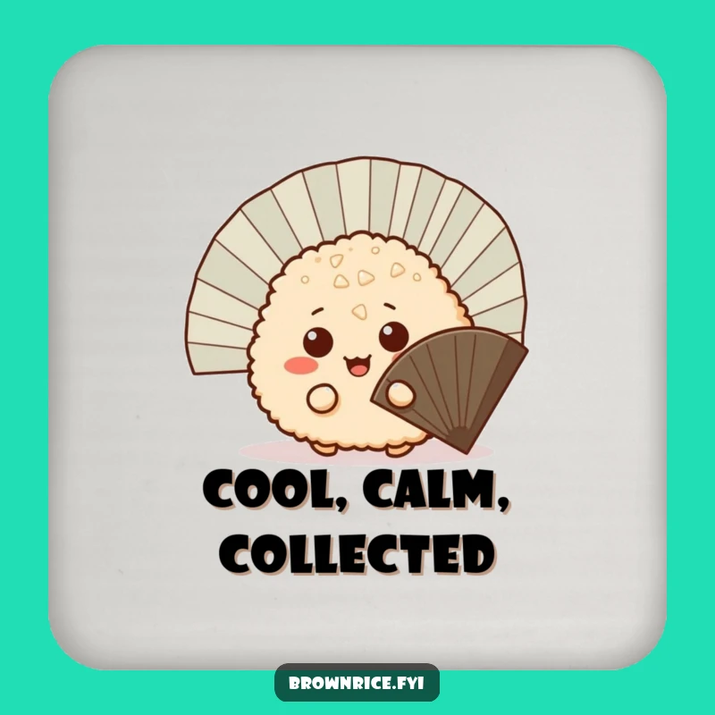 Funny Protective Brown Rice Ball Coaster - Cute Cartoon Peeking Table Mat