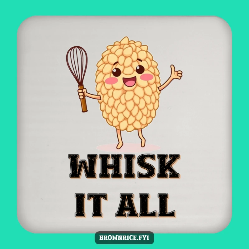 Funny Rice Grain Victory Dance Coaster: Protect Surfaces with Humor