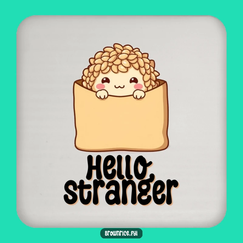 Funny Shy Brown Rice Coasters: Protect Surfaces with Wholesome Charm