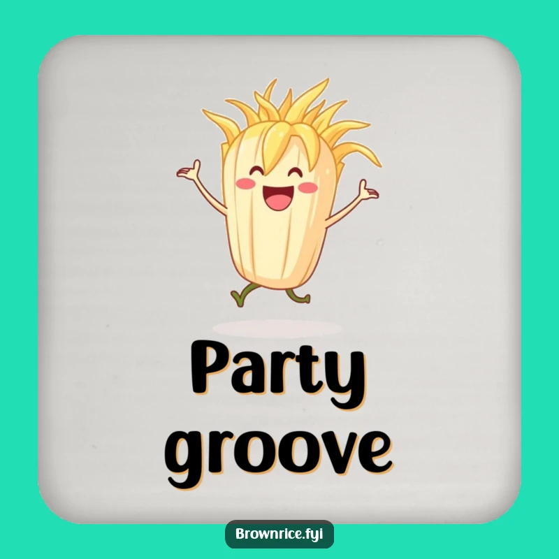 Funny Dancing Rice Stalk Coaster: Protect Surfaces with Fun