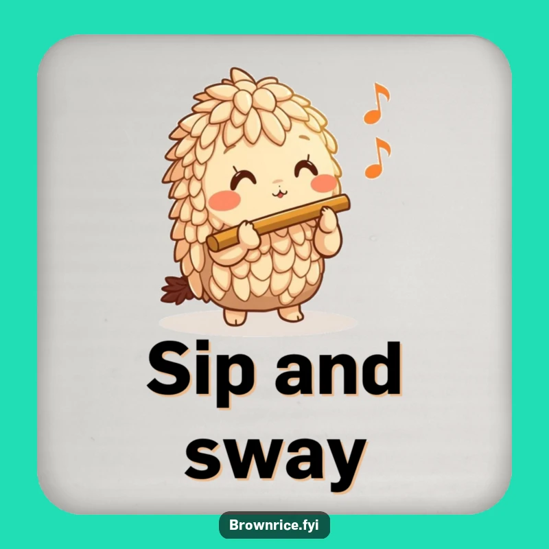 Funny Brown Rice Flute Coaster Set - Musical Table Protection Gift