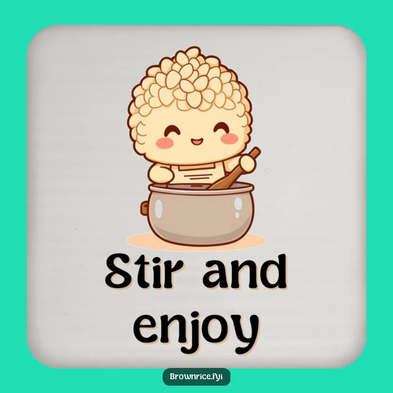 Funny Chef Brown Rice Coaster: Protect tables while cooking, great funny gift!