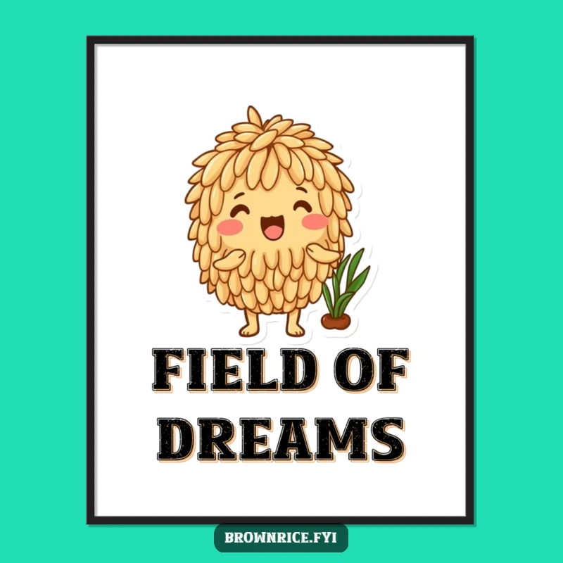 Funny Brown Rice Harvest Celebration Poster - Vibrant Garden Art Gift