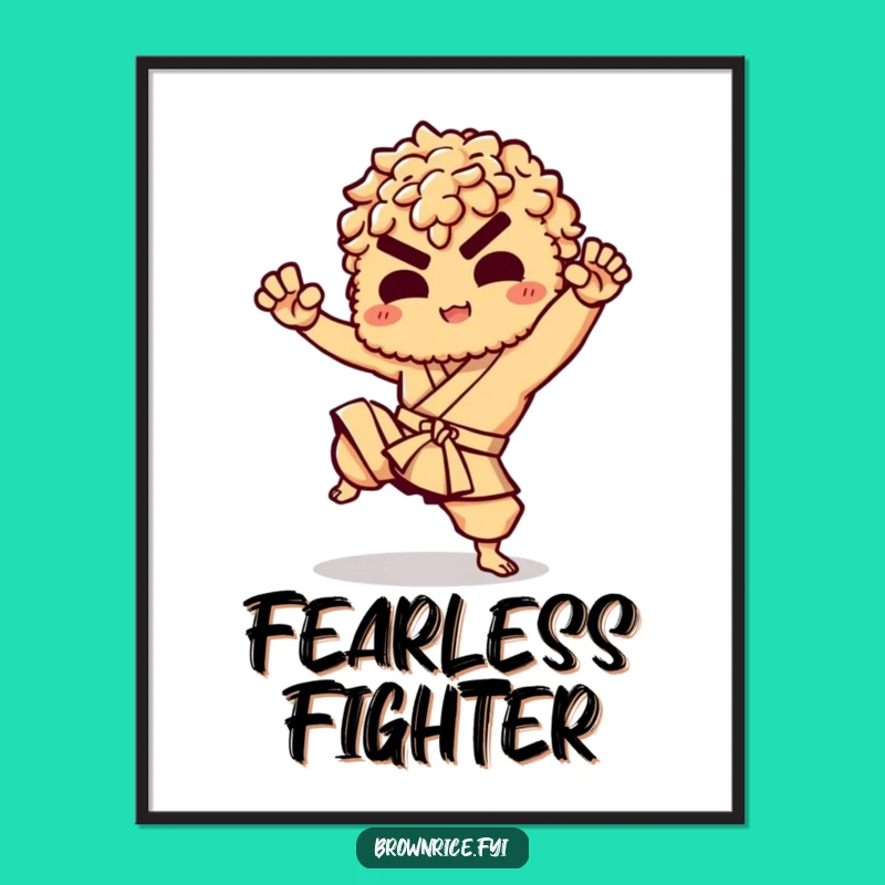 Funny Brown Rice Karate Poster: Hilarious Wall Art for Your Training Space!