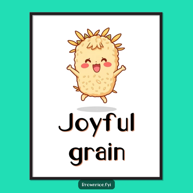 Funny Rice Character Poster, a Whimsical Addition to Any Kitchen