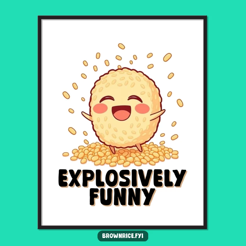 Funny Tripping Brown Rice Poster: Chaotic Comedy for Your Walls