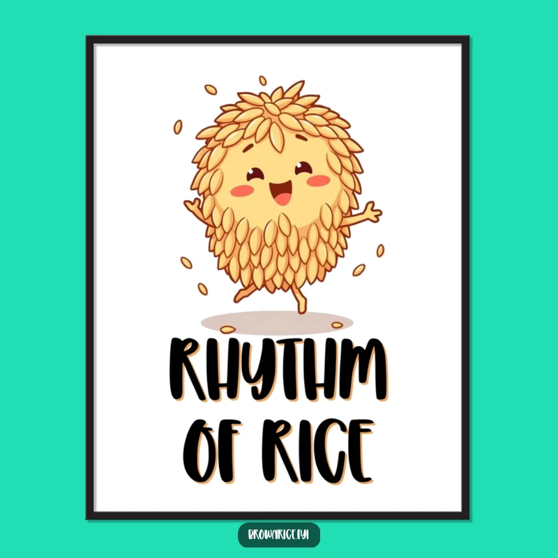 Funny Brown Rice Cluster Poster: Bring Rhythmic Joy to Your Walls