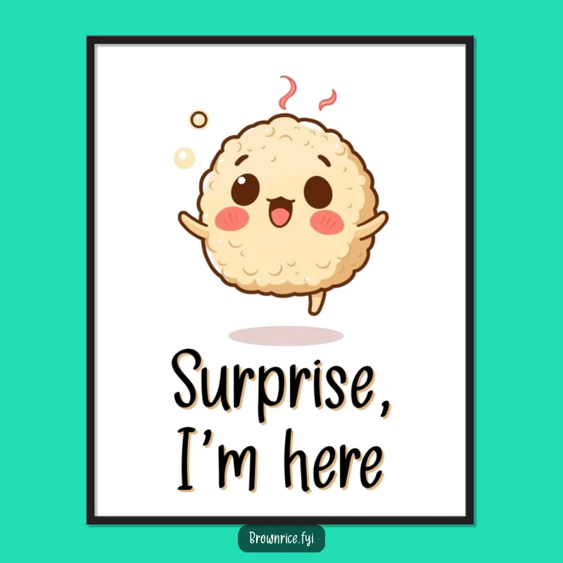 Funny Levitating Rice Poster - Surprised Steam Wall Art