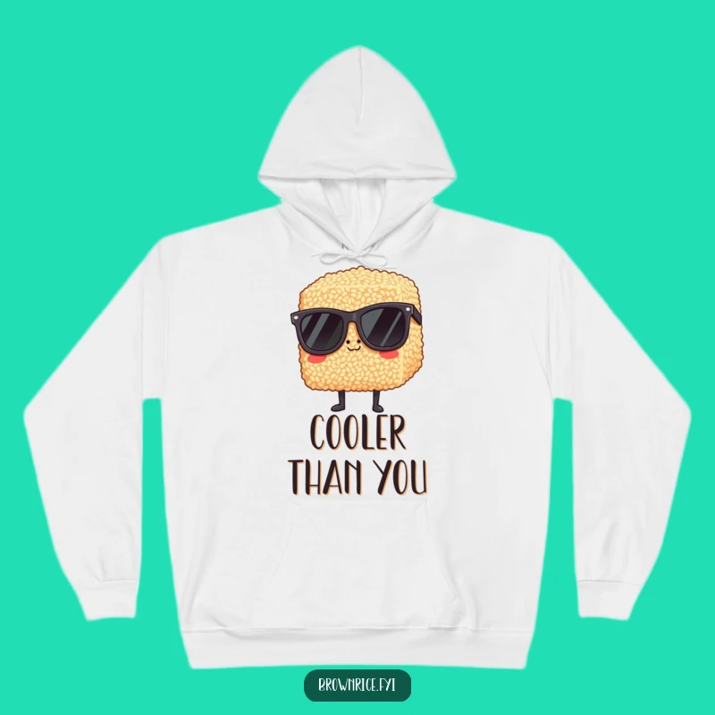 Cozy Funny Cool Brown Rice Sunglasses Hoodie, Hipster Warm Wear for a Chill Gift