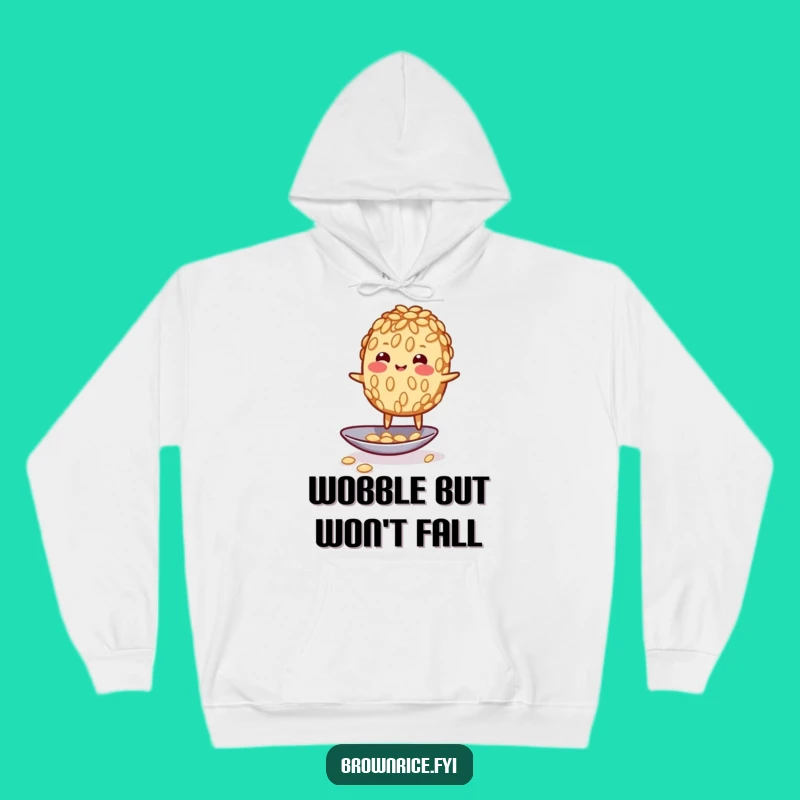 Cozy Funny Wobbly Rice Grain Hoodie: Balancing Humor for Cold Days