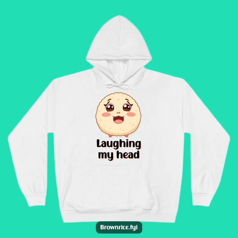 Funny Cozy Brown Rice Ball Hoodie - Warm Cartoon Laughing Sweatshirt