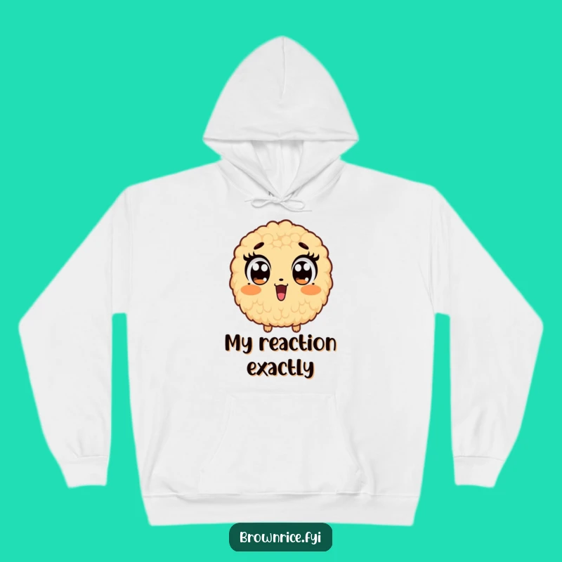 Cozy Funny Brown Rice Surprise Hoodie: Warmth for Your Wide-Eyed Moments!