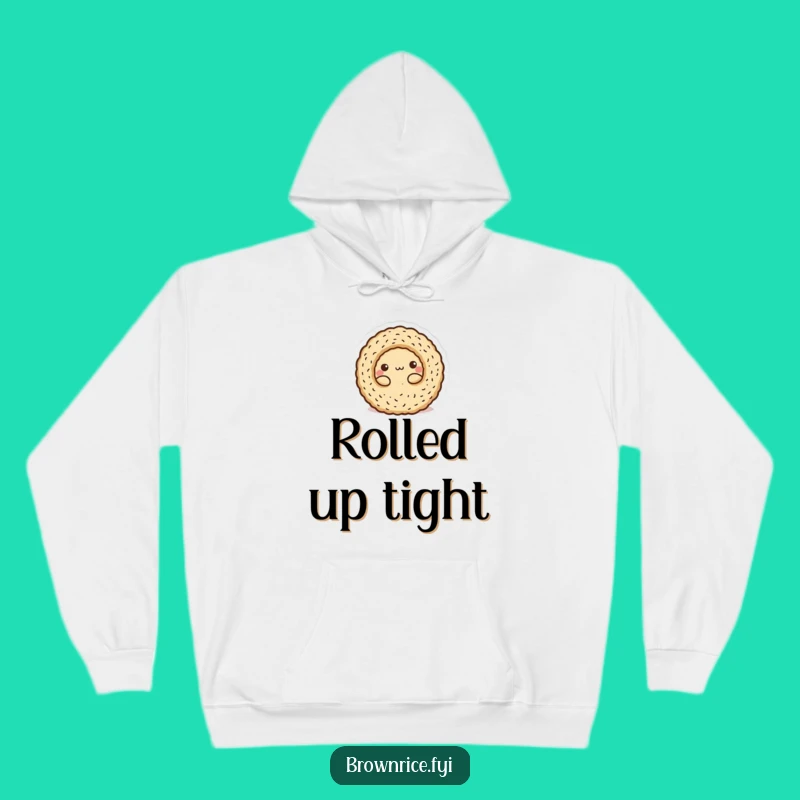 Funny Rolled Brown Rice Hoodie: Cozy & Round, Perfect Funny Gift!