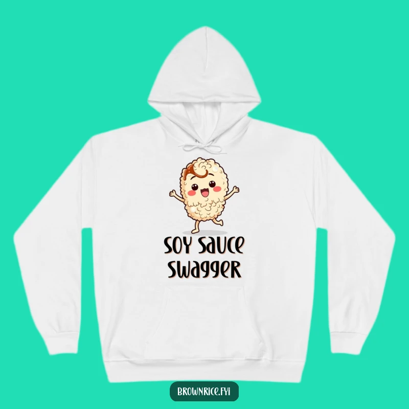 Cozy Funny Dancing Rice Hoodie: Warm Soy Sauce Grain Character Gift