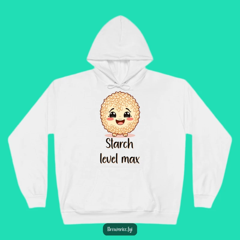 Cozy Funny Starchy Smile Brown Rice Hoodie: Warm Grain Character Gift