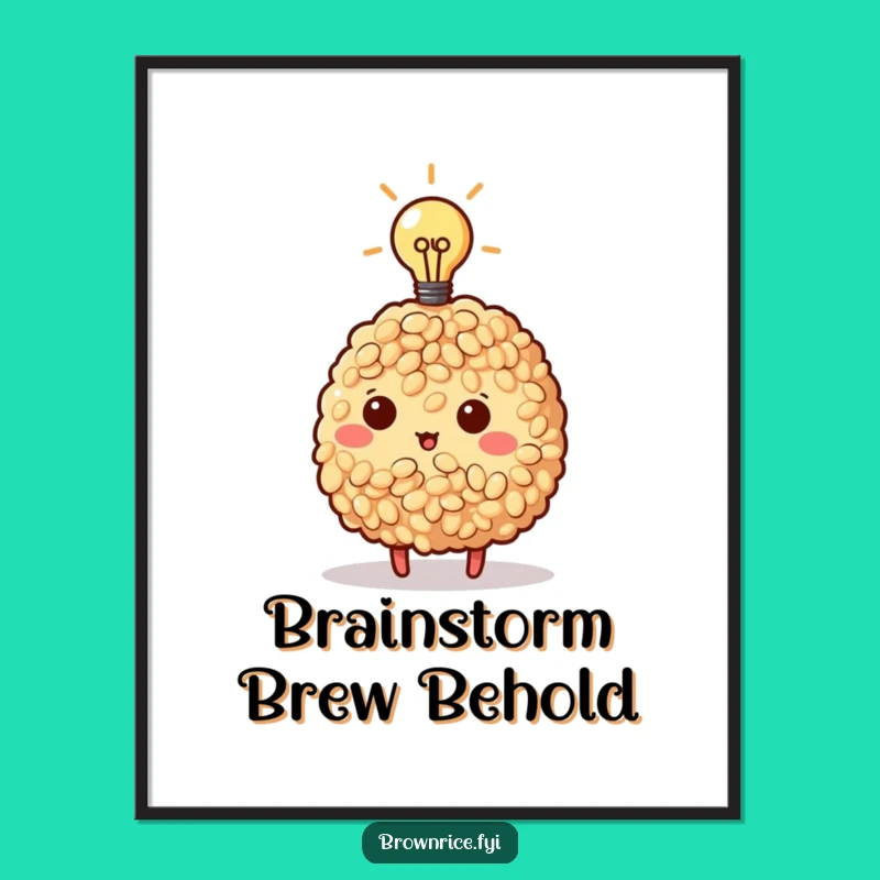 Free Printable Wall Art: Bright Idea Brown Rice - Humorous Downloadable Decor