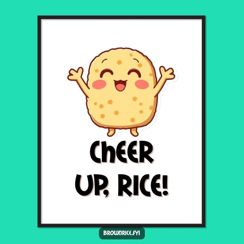 Free Printable Wall Art: Cheering Rice Patty, Motivational Downloadable Decor