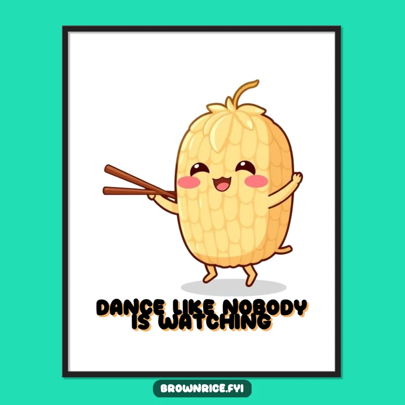 Free Printable Wall Art: Dancing Rice Grain & Chopsticks - Funny Downloadable Art