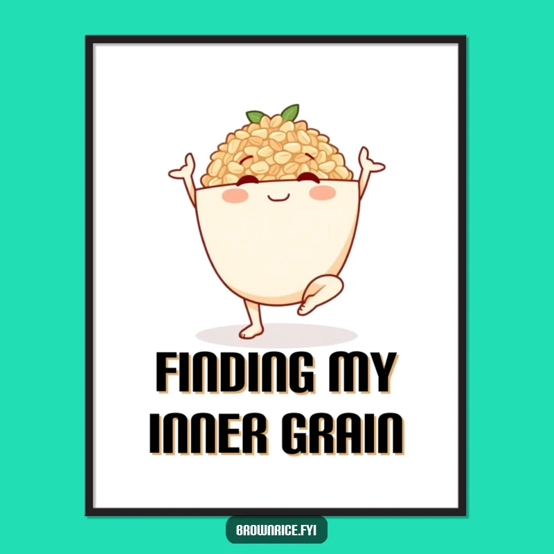 Free Printable Wall Art: Brown Rice Yoga Pose for a Calm & Funny Space