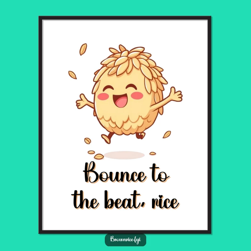 Free Printable Wall Art: Bouncing Rice Pal, Quirky Downloadable Decor