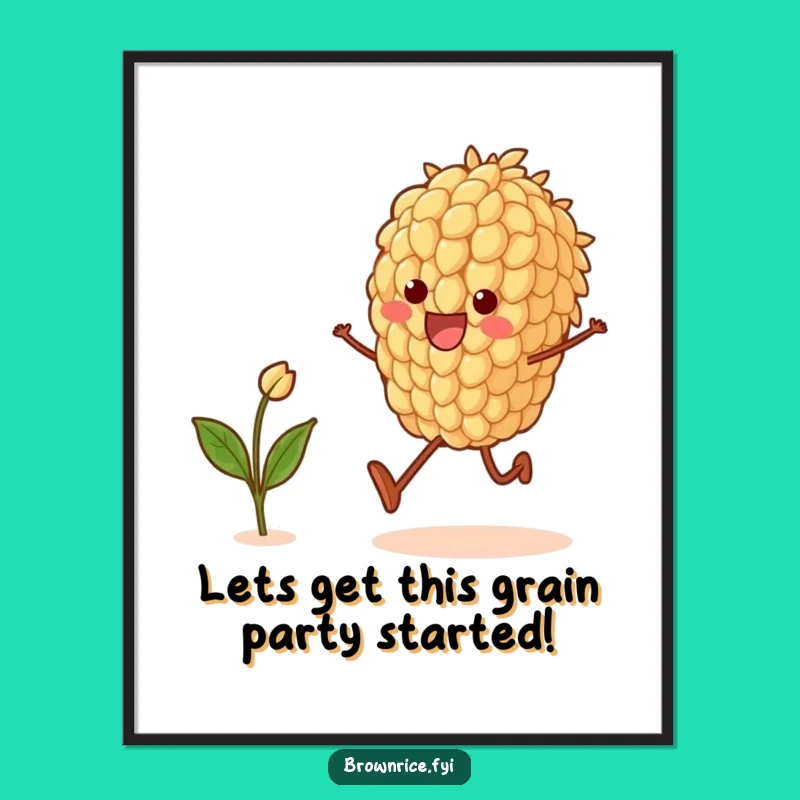 Free Printable Wall Art: Skipping Rice Grain, Funny Downloadable Decor Gift!