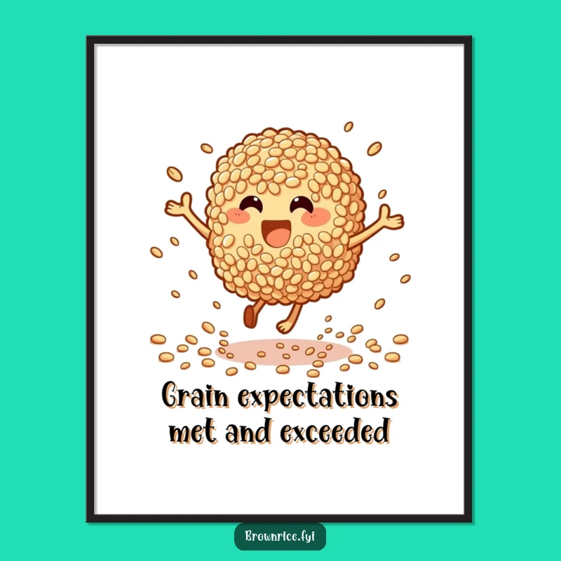 Funny Free Printable Wall Art: Bouncing Rice Pal Decor - Energetic Downloadable Gift