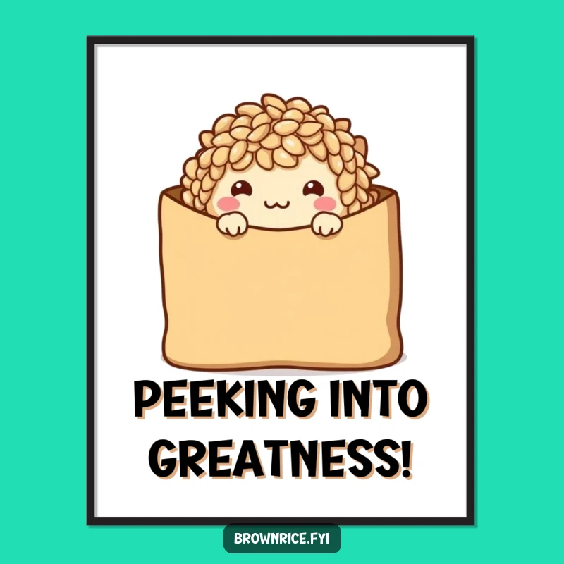 Funny Free Printable Wall Art: Shy Brown Rice, Whimsical Downloadable Art for a Cozy Space