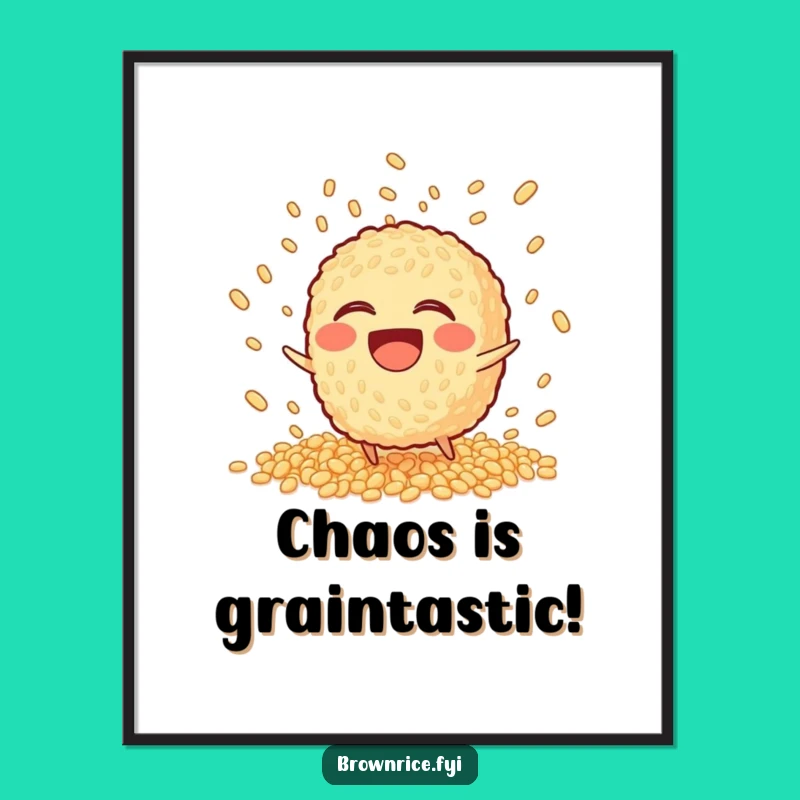 Funny Free Printable Wall Art: Tripping Brown Rice, Whimsical Downloadable Art for a Playful Space