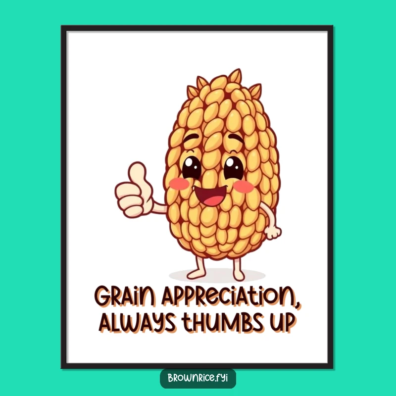 Free Printable Wall Art: Thumbs Up Rice Grain, Fun Downloadable Decor!