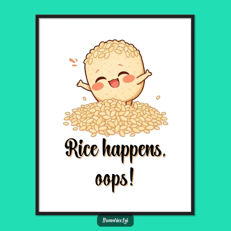 Comedic Free Printable Wall Art: Slipping Rice Pal, Funny Downloadable Decor, Print at Home