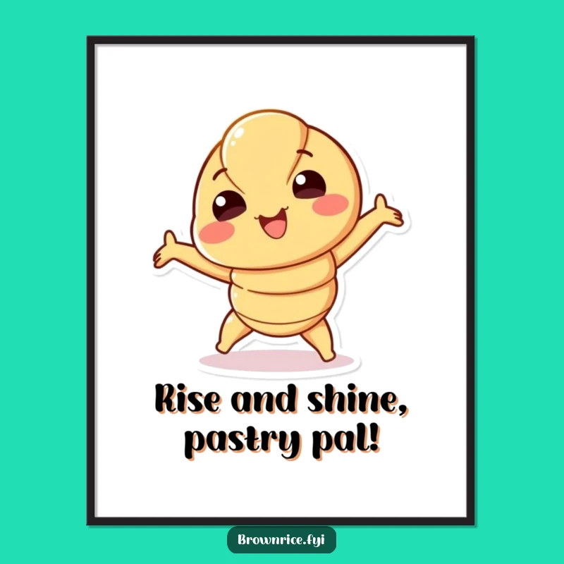 Free Printable Croissant Wall Art: Funny Stretching Pastry for Bakery Lovers