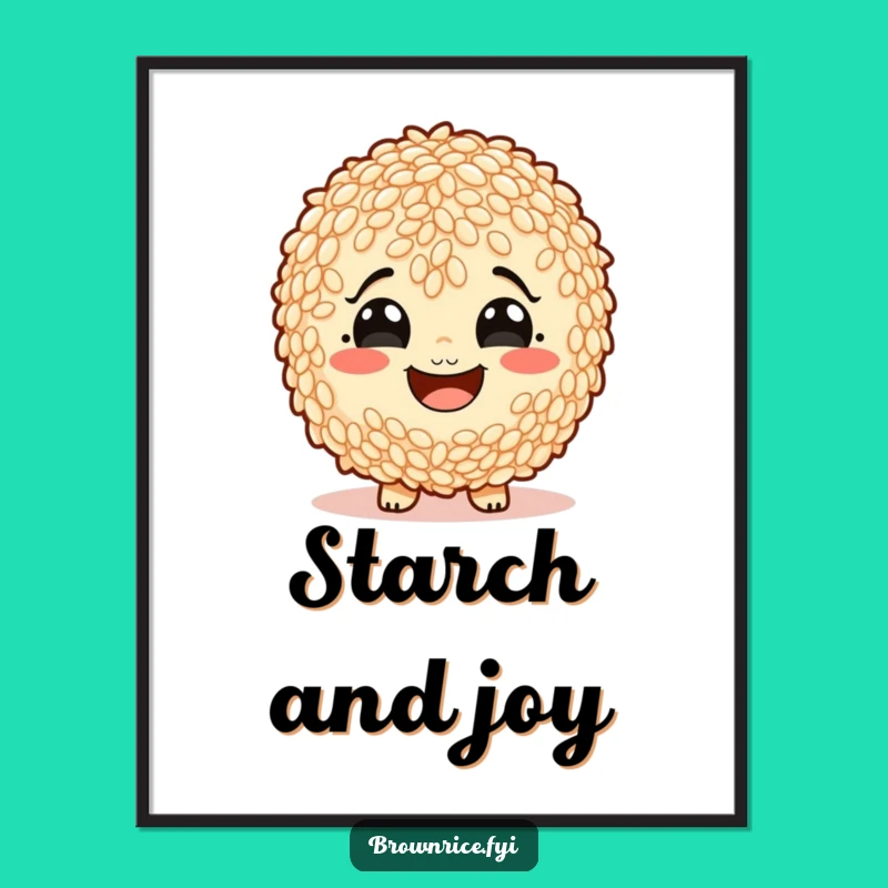 Funny Free Printable Wall Art: Starchy Smile Rice, Happy Decor