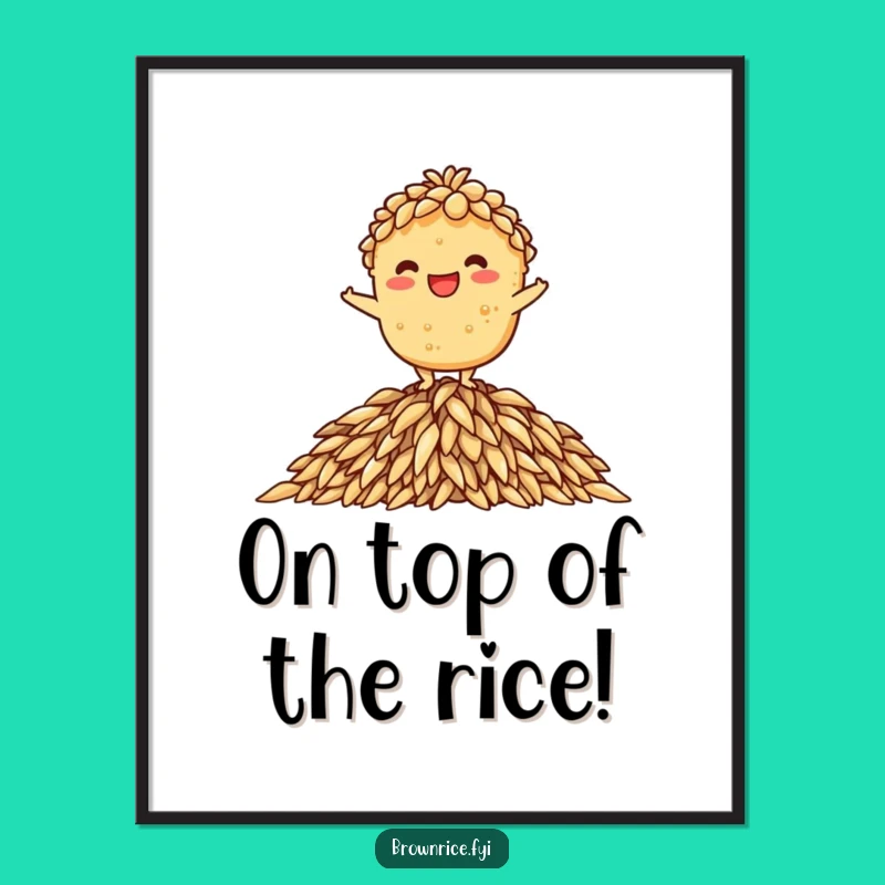 Whimsical Free Printable Wall Art: Balanced Rice Pal, Grinning Decor, Downloadable & Print at Home