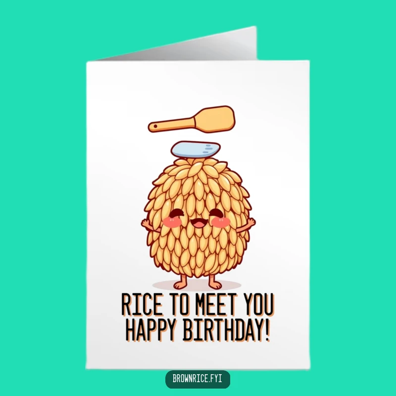 Free Printable Birthday Card: Chef Rice Grain, Funny Cooking Wish, Culinary Surprise