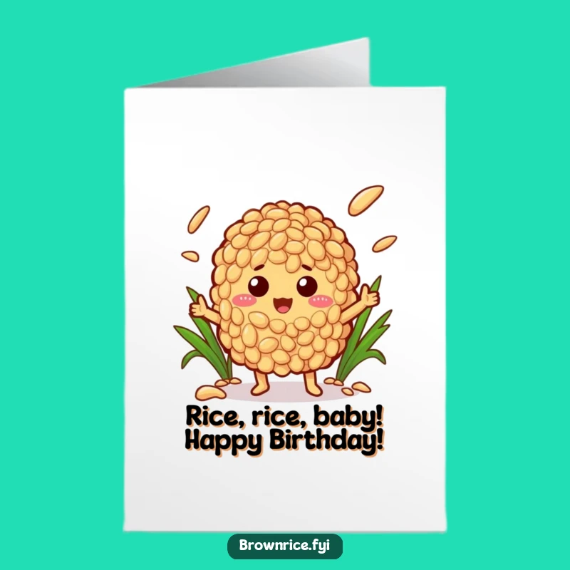 Free Printable Birthday Card: Funny Brown Rice Juggler Downloadable Gift