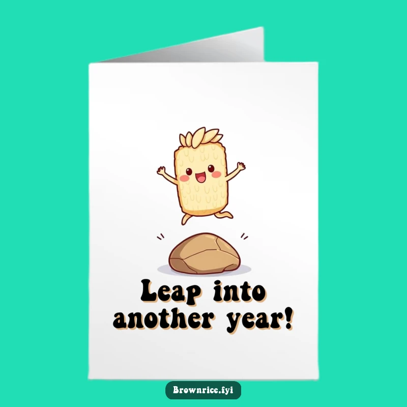 Free Printable Birthday Card: Jumping Brown Rice Leaps into Celebration!