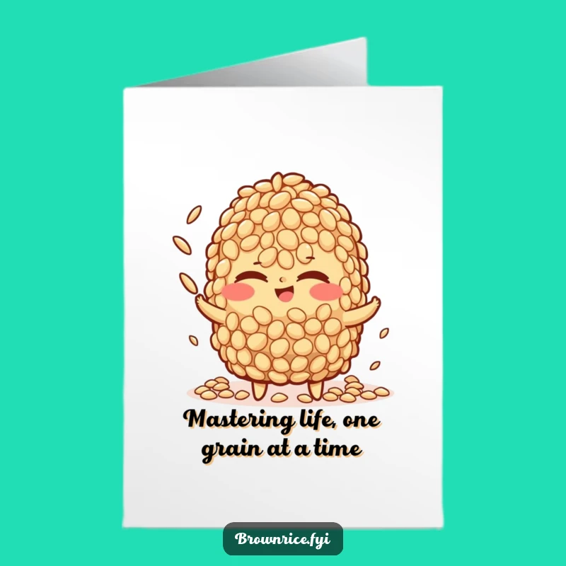 Free Printable Funny Birthday Card: Brown Rice Winking Juggler Gift