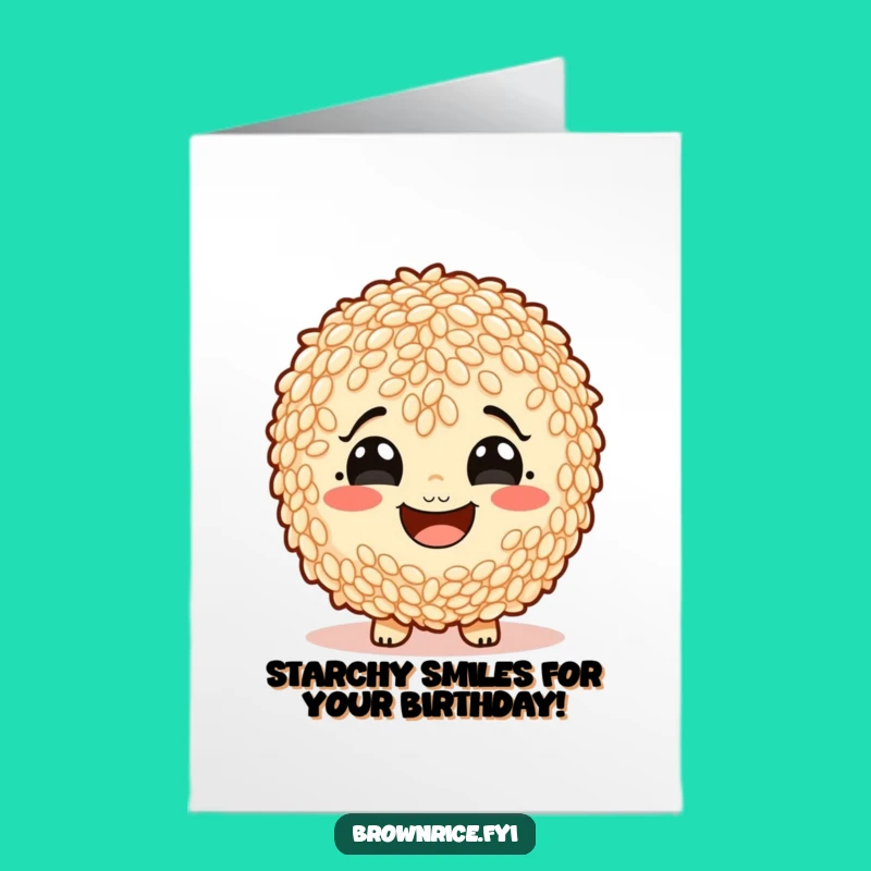 Free Printable Birthday Card: Starchy Smile Rice, Joyful Gift
