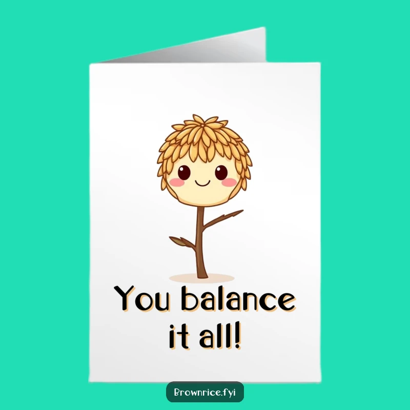 Free Printable Congrats Card: Balanced Rice Grain, Inspiring Downloadable Gift