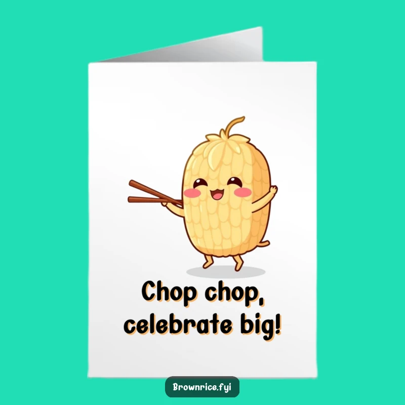 Free Printable Congrats Card: Dancing Rice & Chopsticks - Funny Downloadable Gift