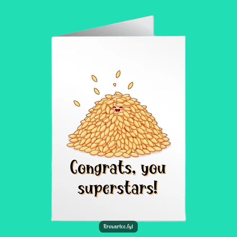Free Printable Congrats Card: Giggling Rice Pile, Celebratory Downloadable Gift
