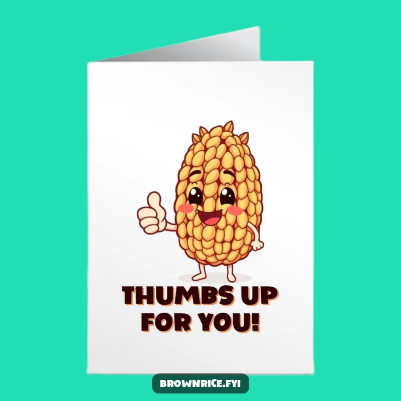 Free Printable Congrats Card: Thumbs Up Rice Grain, Ideal Funny Downloadable Gift!