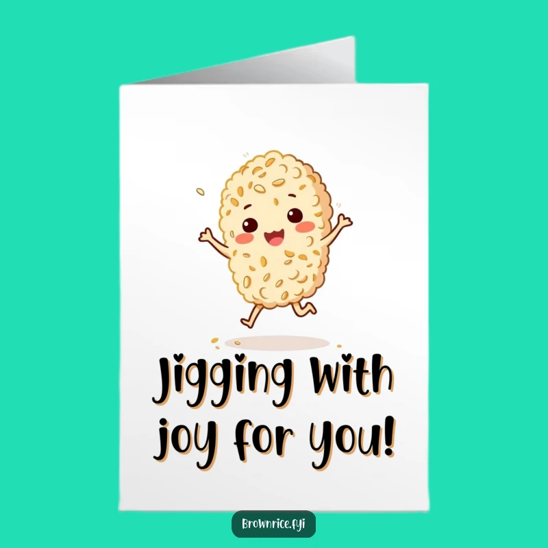 Free Printable Jigging Rice Congrats Card - Sesame Sprinkle Humor Downloadable Gift