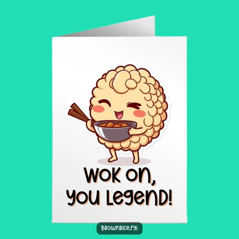 Free Printable Winking Rice Congrats Card - Mini Wok Humor Downloadable Gift
