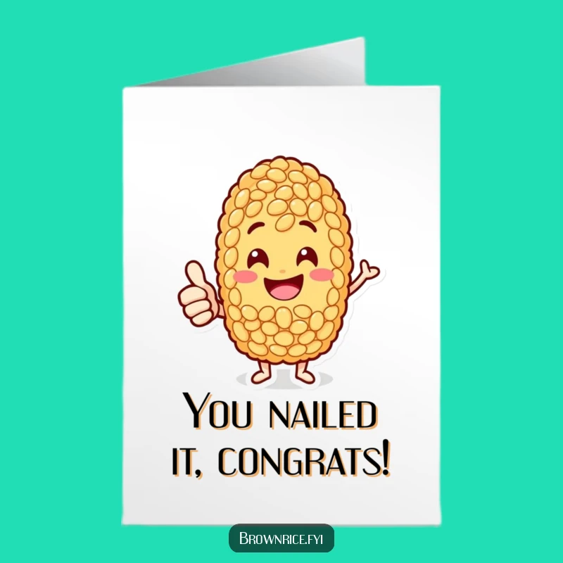 Free Printable Congrats Card: Thumbs Up Rice - Funny Downloadable Gift
