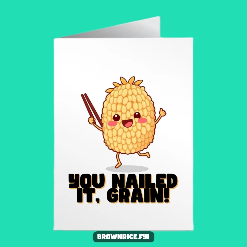 Free Printable Congratulations Rice Card - Humorous Dancing Grain Downloadable Gift