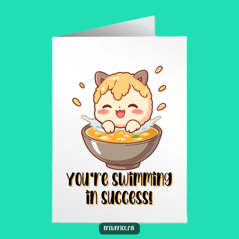 Free Printable Congrats Card: Brown Rice Splashing, Celebrate Fun