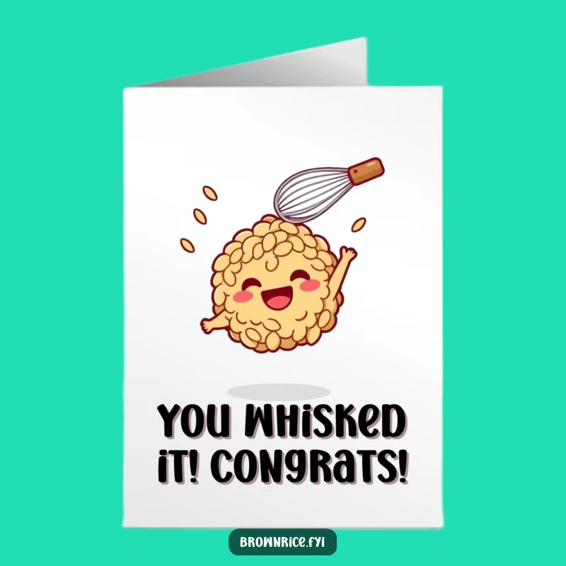 Free Printable Congrats Card: Whisk Tosses Rice Pal - Joyful Downloadable Gift