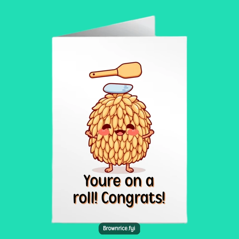 Free Printable Congrats Card: Chef Rice Grain's Skill, Culinary Success Gift