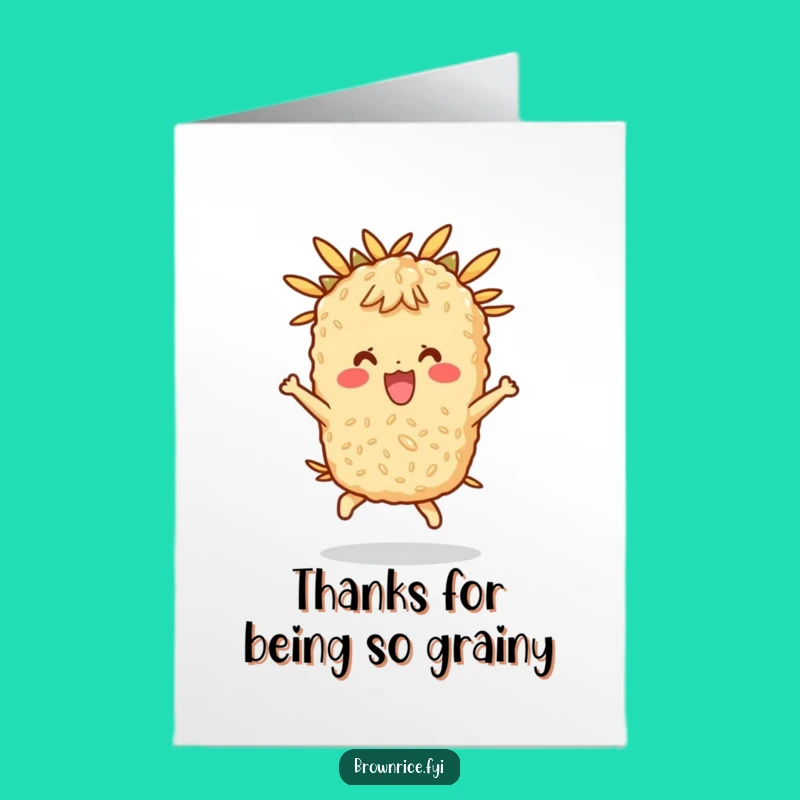 Free Printable Thank You Card: Bouncing Rice Thanks, Cheerful DIY Gift!